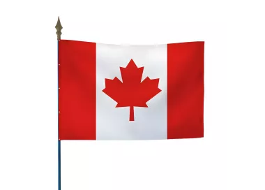 Drapeau Canada 100 x 150 cm avec hampe en bois