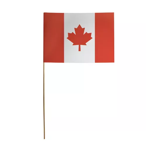 Drapeaux Canada 14 x 21 cm à agiter, tige bois