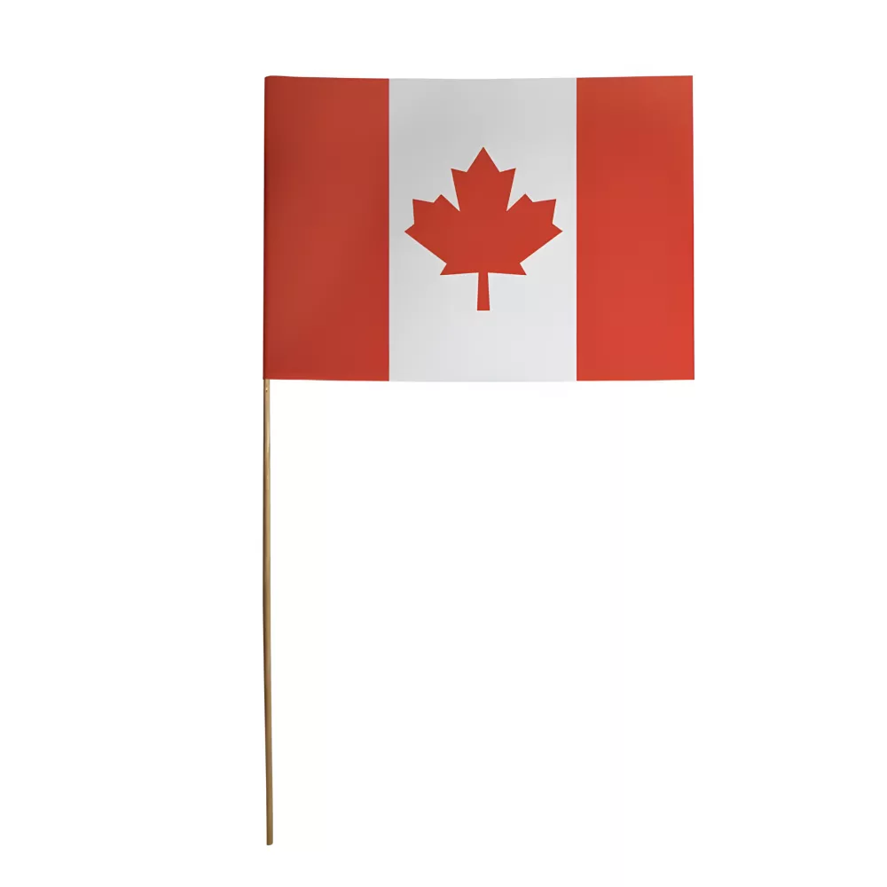 Drapeaux Canada 14 x 21 cm à agiter, tige bois Drapeaux Canada 14 x 21 cm à agiter, tige bois