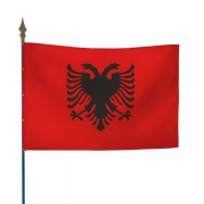 Drapeau Albanie en maille polyester avec hampe
