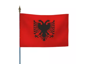 Drapeau Albanie en maille polyester avec hampe