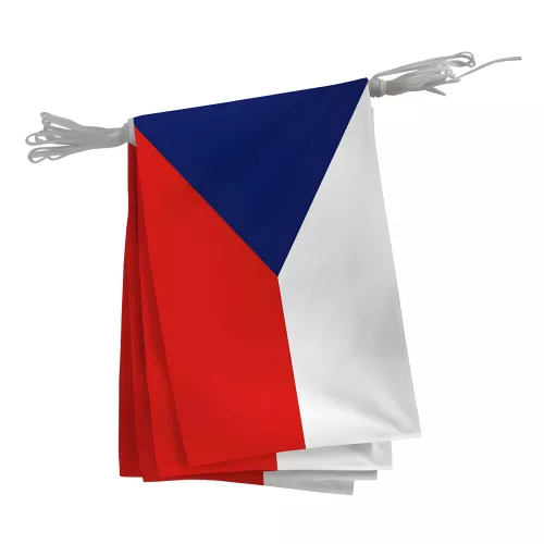 Guirlande Tchéquie fanions rectangulaires 20 x 30 cm polyester