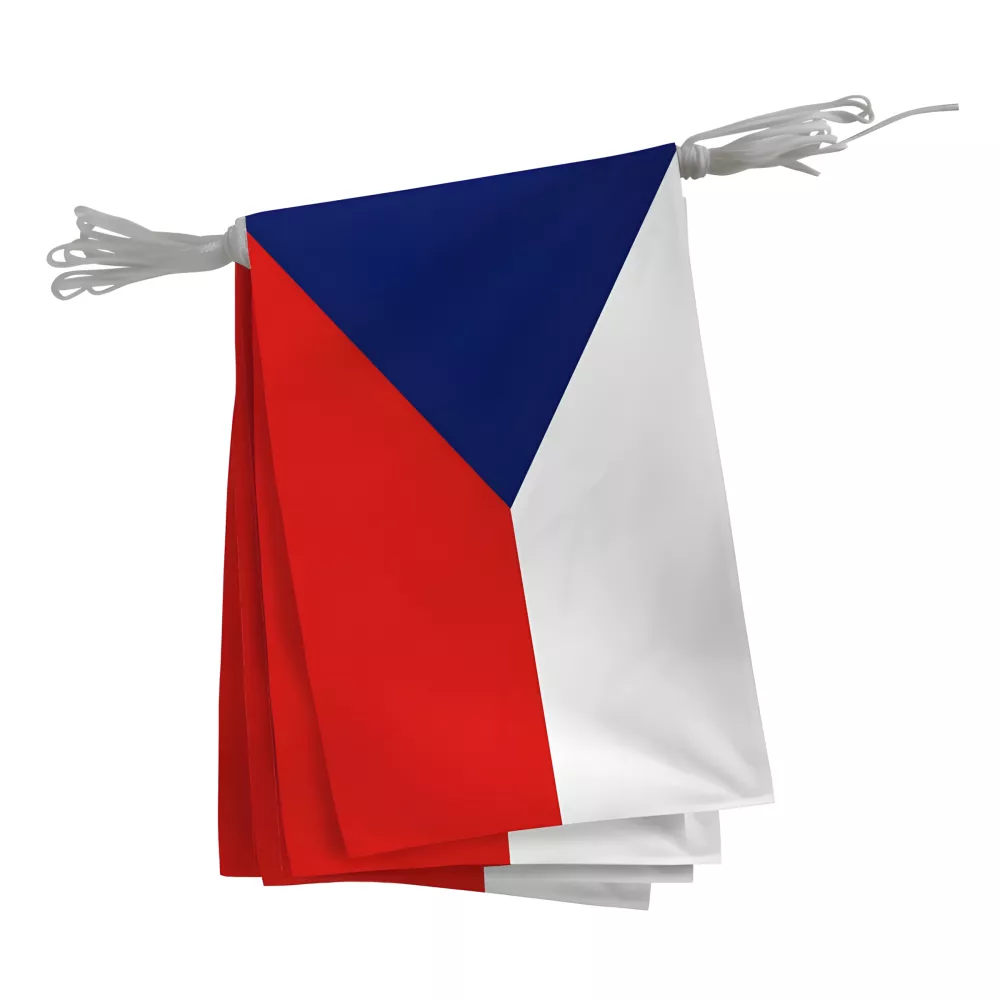Guirlande Tchéquie fanions rectangulaires 20 x 30 cm polyester Guirlande Tchéquie fanions rectangulaires 20 x 30 cm polyester