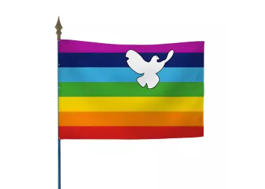 Drapeau de la Fraternité en polyester avec hampe bleue