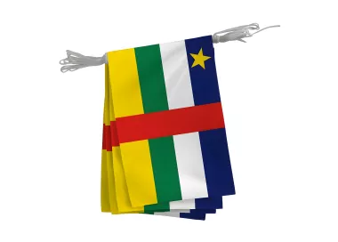 Guirlande Centrafrique 10 fanions polyester 20 x 30 cm