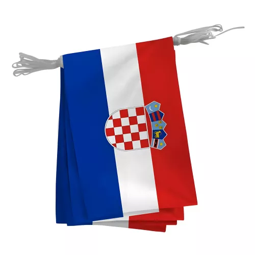 Guirlande Croatie fanions rectangulaires 20 x 30 cm polyester