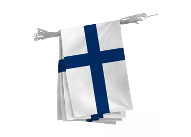 Guirlande Finlande fanions rectangulaires 20 x 30 cm polyester