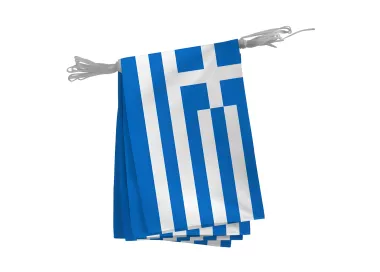 Guirlande Grèce fanions rectangulaires 20 x 30 cm polyester