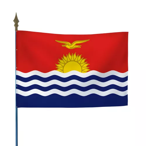 Drapeau Kiribati en maille polyester avec hampe