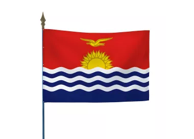 Drapeau Kiribati en maille polyester avec hampe