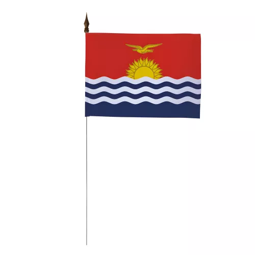 Drapeau de table Kiribati 10 x 15 cm avec tige métal