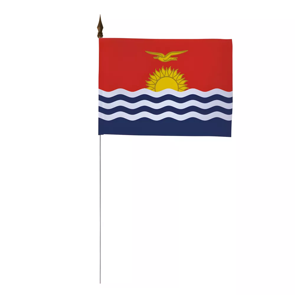 Drapeau de table Kiribati 10 x 15 cm avec tige métal Drapeau de table Kiribati 10 x 15 cm avec tige métal