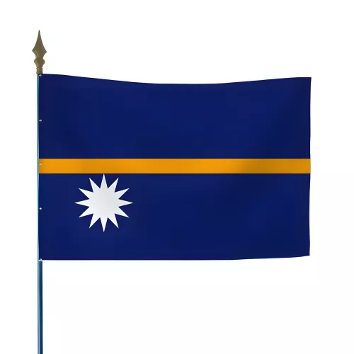 Drapeau Nauru en maille polyester avec hampe