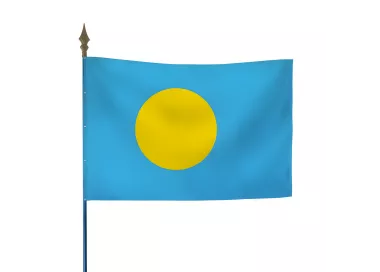Drapeau Palau en maille polyester avec hampe