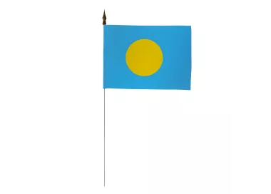 Drapeau de table Palau 10 x 15 cm polyester avec tige métal