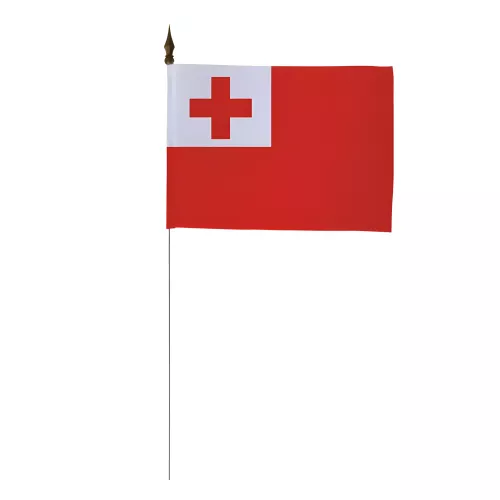Drapeau de table Tonga avec tige métal 25 cm
