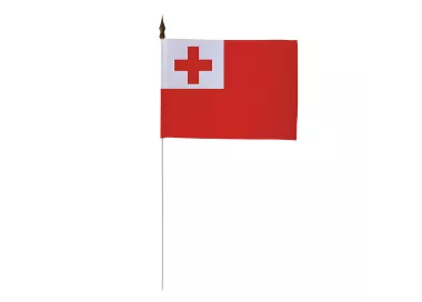 Drapeau de table Tonga avec tige métal 25 cm