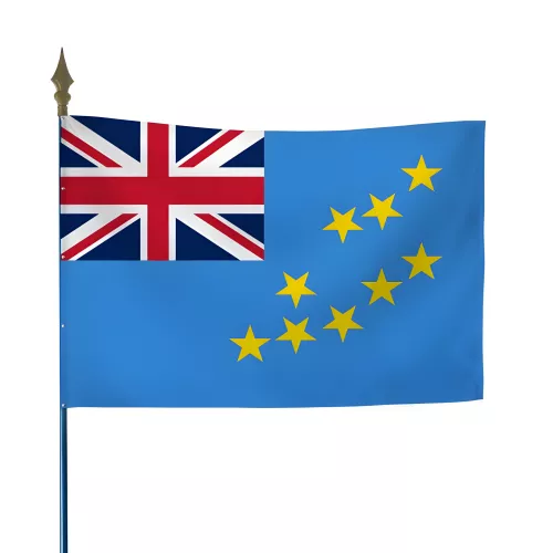 Drapeau Tuvalu en maille polyester avec hampe