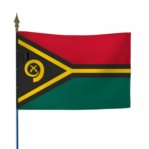 Drapeau Vanuatu en maille polyester avec hampe