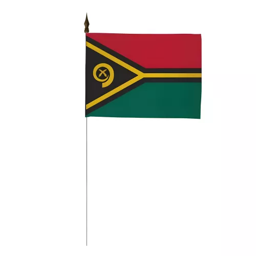 Drapeau de table Vanuatu 10 x 15 cm polyester avec tige métal