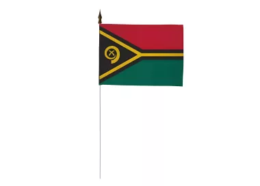 Drapeau de table Vanuatu 10 x 15 cm polyester avec tige métal
