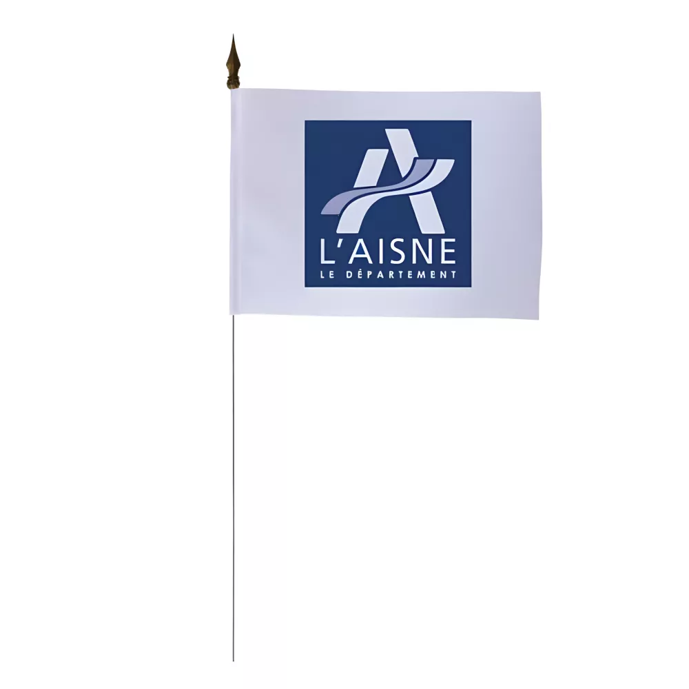 Drapeau de table Conseil Départemental Aisne 10 x 15 cm polyester