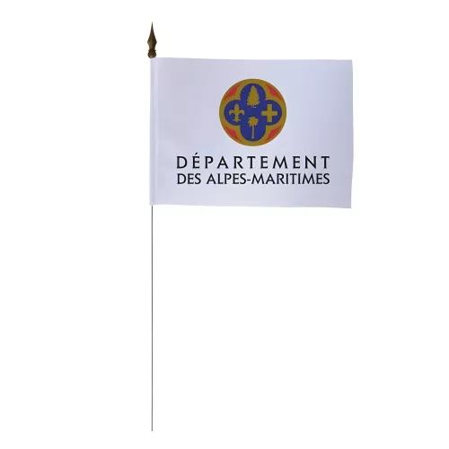 Drapeau de table Conseil Départemental Alpes-Maritimes 10 x 15 cm polyester