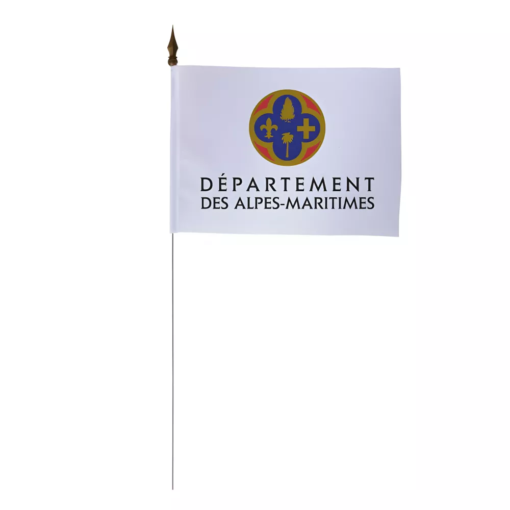 Drapeau de table Conseil Départemental Alpes-Maritimes 10 x 15 cm polyester Drapeau de table Conseil Départemental Alpes-Maritimes 10 x 15 cm polyester