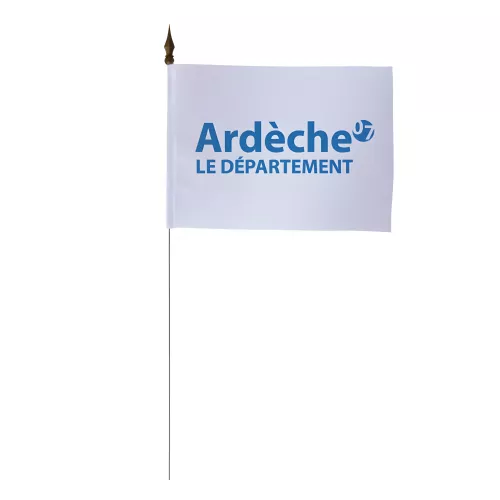 Drapeau de table Conseil Départemental Ardèche 10 x 15 cm polyester