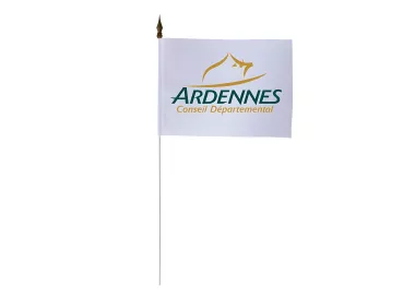 Drapeau de table Conseil Départemental Ardennes 10 x 15 cm polyester