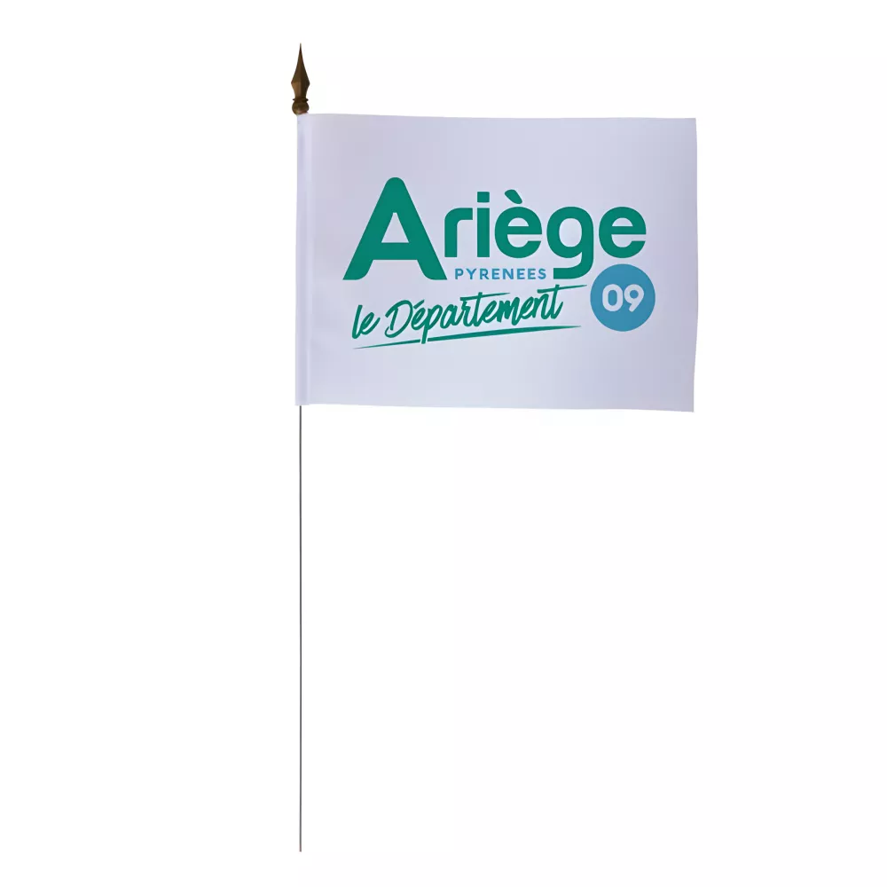 Drapeau de table Conseil Départemental Ariège 10 x 15 cm polyester Drapeau de table Conseil Départemental Ariège 10 x 15 cm polyester