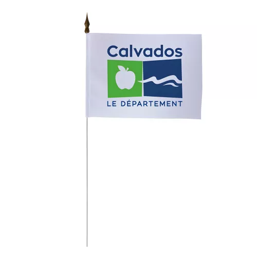 Drapeau de table Conseil Départemental Calvados 10 x 15 cm polyester