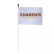 Drapeau de table Conseil Départemental Charente 10 x 15 cm polyester