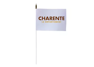 Drapeau de table Conseil Départemental Charente 10 x 15 cm polyester