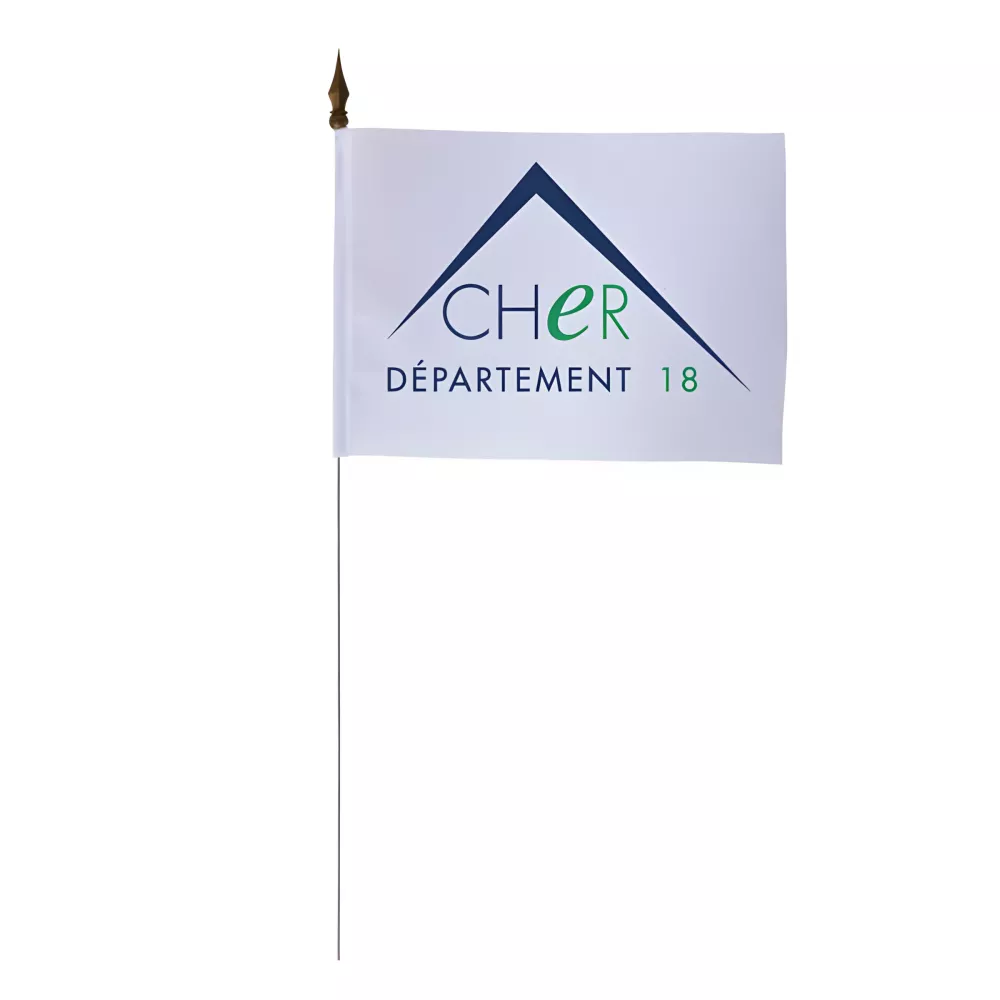 Drapeau de table Conseil Départemental du Cher polyester 10 x 15 cm