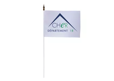 Drapeau de table Conseil Départemental du Cher polyester 10 x 15 cm