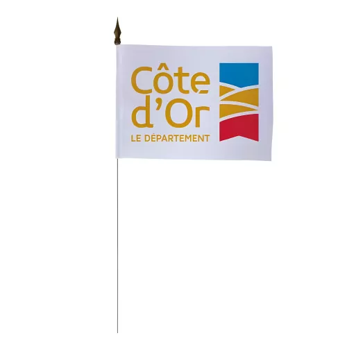 Drapeau de table Conseil Départemental Côte d'Or 10 x 15 cm polyester