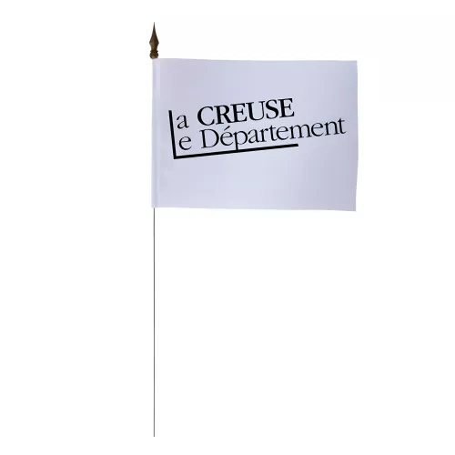 Drapeau de table Conseil Départemental Creuse 10 x 15 cm polyester