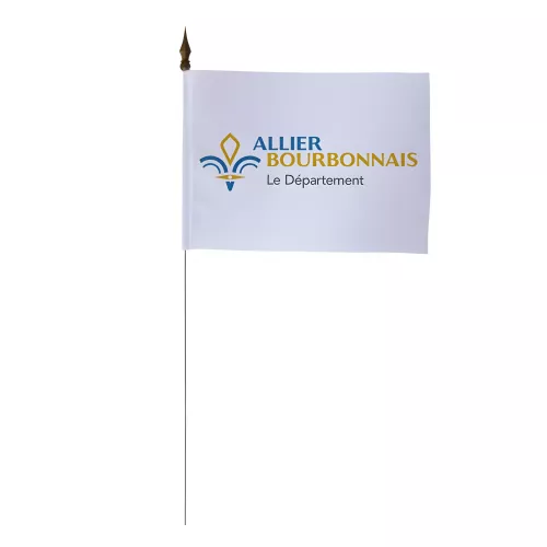 Drapeau de table Conseil Départemental Allier 10 x 15 cm polyester