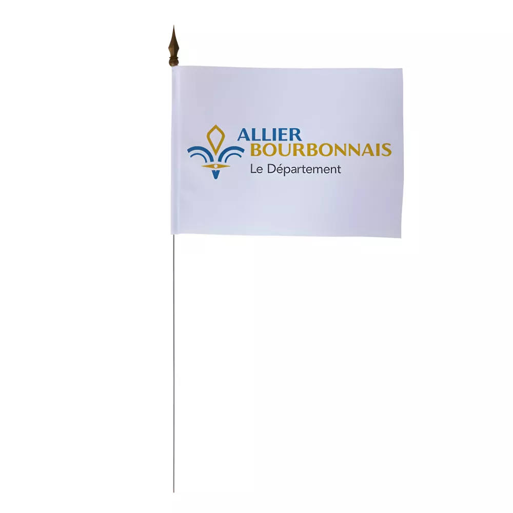 Drapeau de table Conseil Départemental Allier 10 x 15 cm polyester Drapeau de table Conseil Départemental Allier 10 x 15 cm polyester