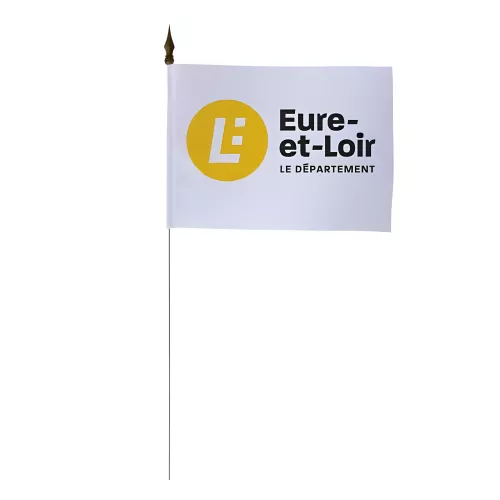 Drapeau de table Conseil Départemental Eure-et-Loir 10 x 15 cm polyester