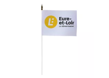 Drapeau de table Conseil Départemental Eure-et-Loir 10 x 15 cm polyester