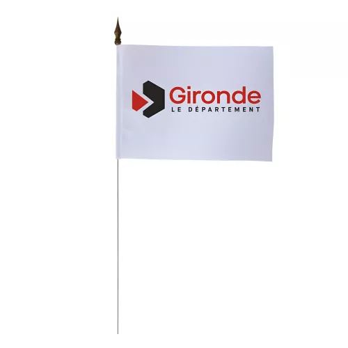 Drapeau de table Conseil Départemental Gironde 10 x 15 cm polyester