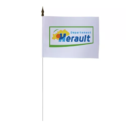 Drapeau de table Conseil Départemental Hérault 10 x 15 cm polyester