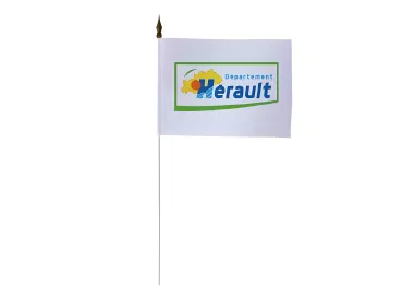 Drapeau de table Conseil Départemental Hérault 10 x 15 cm polyester
