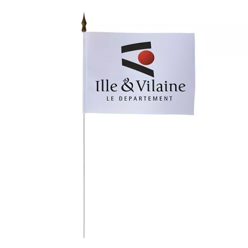 Drapeau de table Ille-et-Vilaine 10 x 15 cm polyester