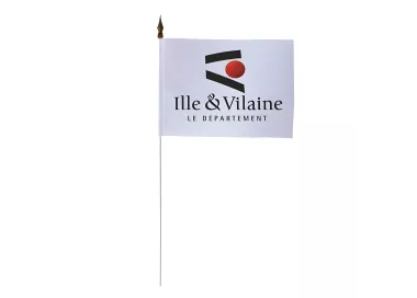 Drapeau de table Ille-et-Vilaine 10 x 15 cm polyester