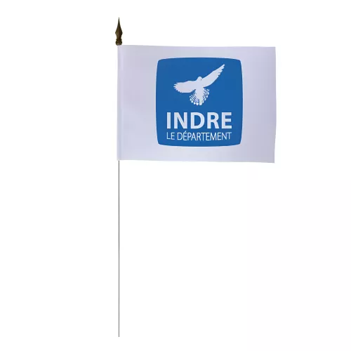Drapeau de table Conseil Départemental Indre 10 x 15 cm polyester