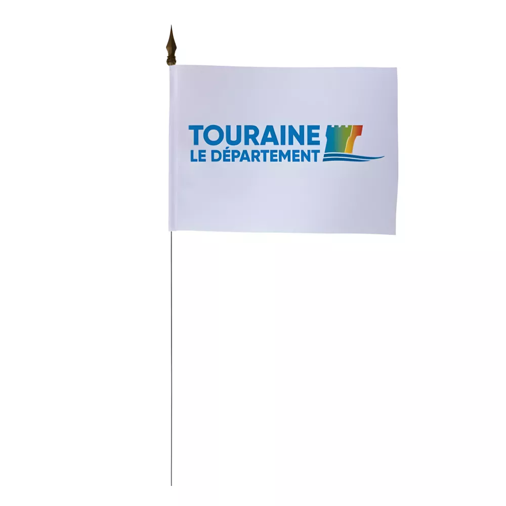 Drapeau de table Conseil Départemental Indre-et-Loire 10 x 15 cm polyester