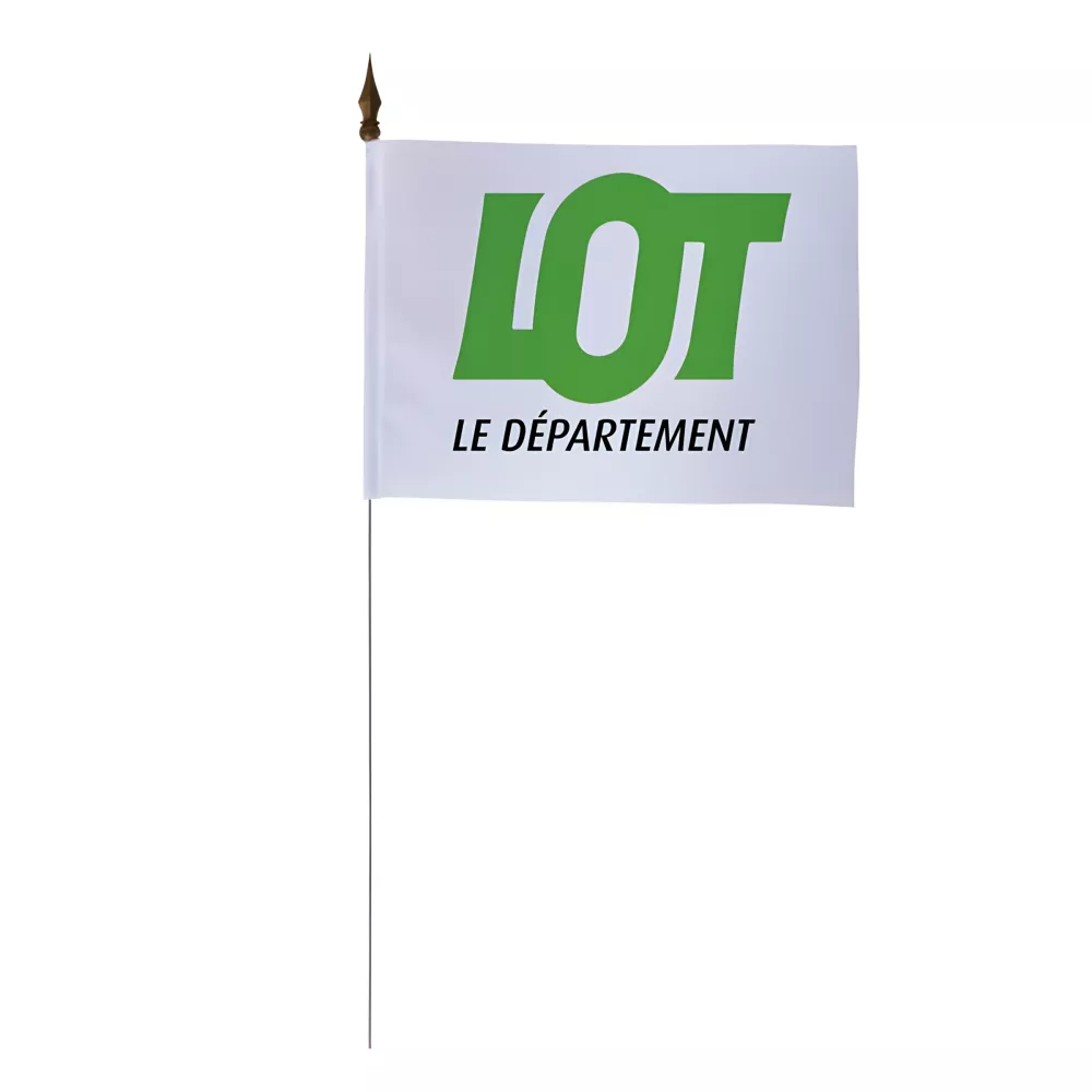 Drapeau de table Conseil Départemental du Lot polyester 10 x 15 cm